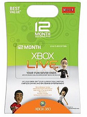 Xbox 360 12 month live gold card